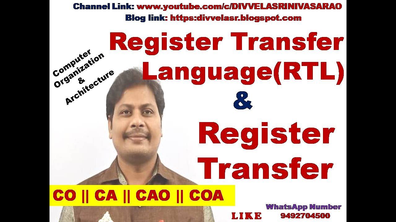 Register Transfer In Coa Register Transfer Language(RTL) || Register Transfer || Micro Operation ...