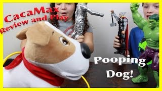 Pooping Dog Cacamax Toy Review And Play With Marvel Avengers Superheroes And Draculaura