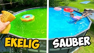 Wir machen unseren TRAMPOLIN POOL sauber 2! (mit Ekelpool Challenge!)