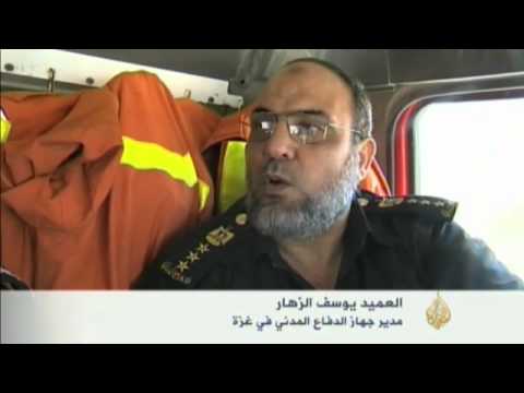 الدفاع المدني في غزة ينتج مادة الفوم الرغوية محليا