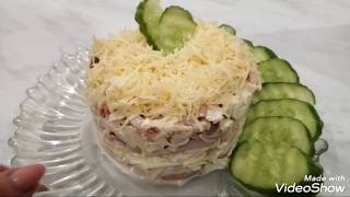 Вкусный, лёгкий салат с кальмарами... Вкусный, лёгкий салат с кальмарами...