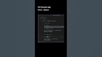 C# Console App - Data Types C# #shorts #C#
