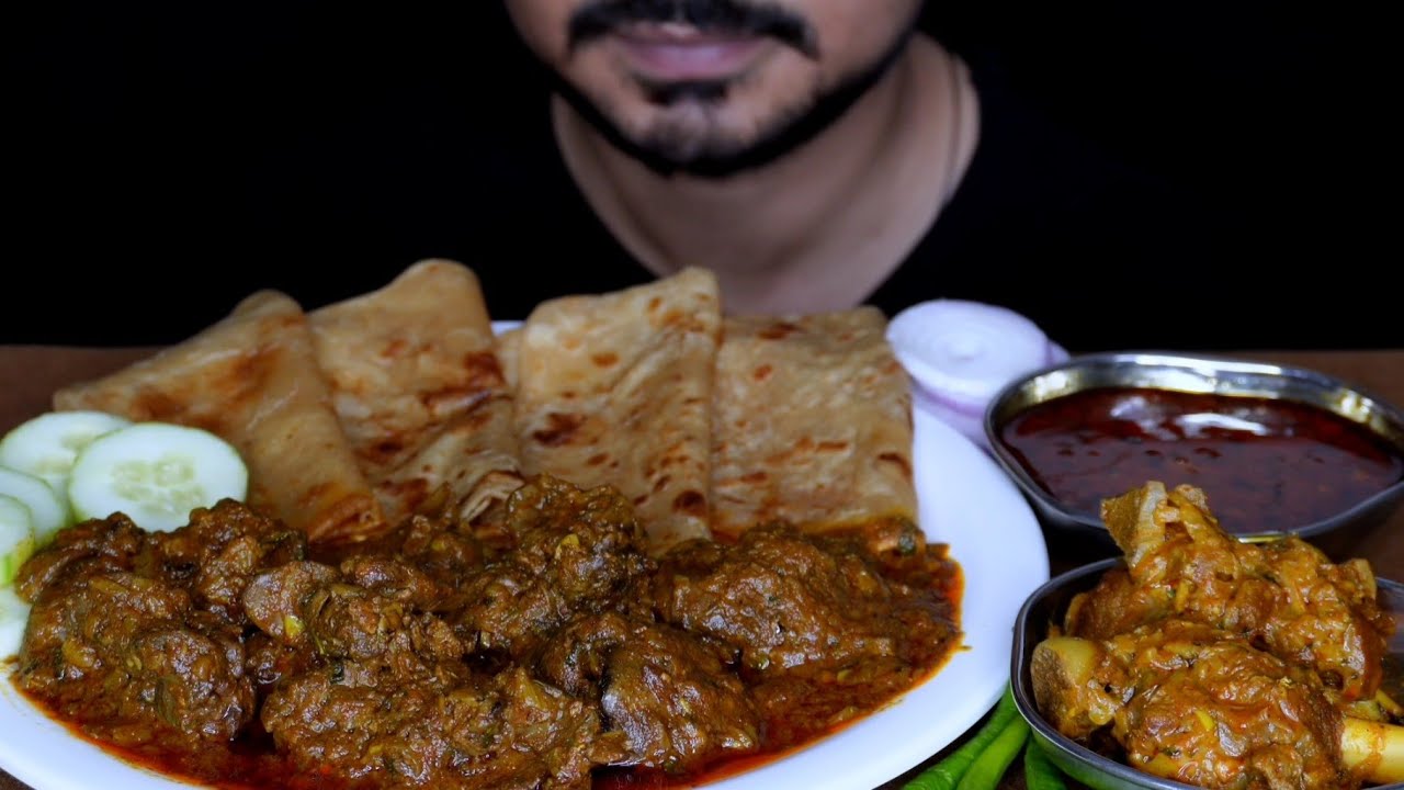 ASMR: CHICKEN LIVER & MUTTON NALLY+PARATHA+GREVY EATING MUKBANG VIDEO