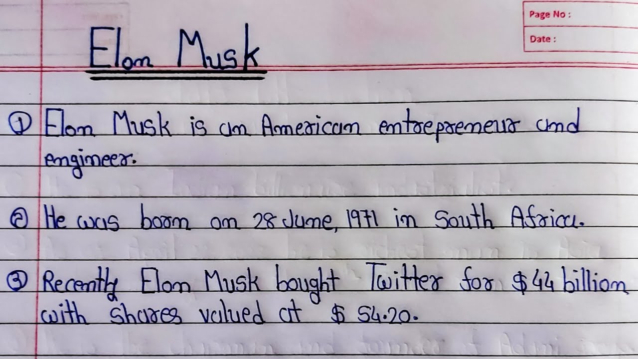 descriptive essay about elon musk