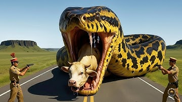 Brave Heroes Save Innocent Mother Cow from Giant Python’s Attack🐍 |