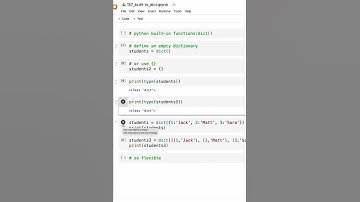 Python built-in functions: dict()