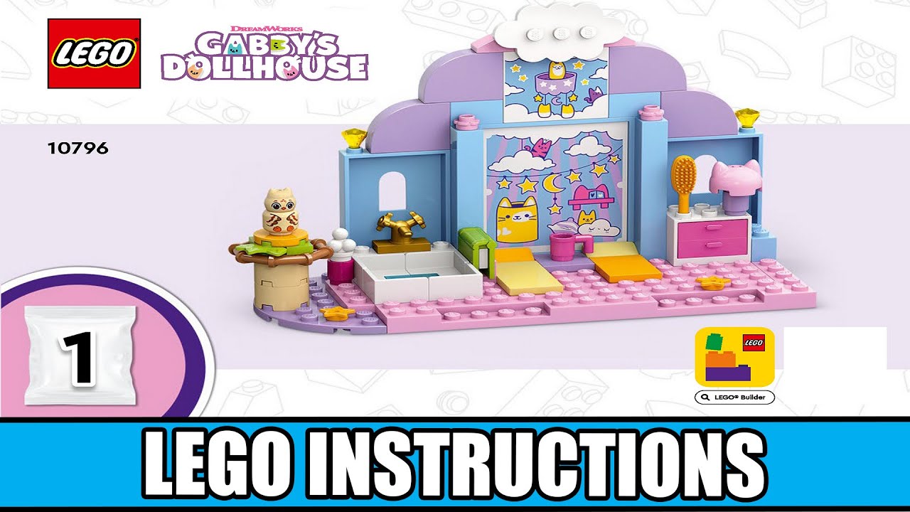 LEGO Gabby's Dollhouse 10796 Gabby's Kitty Care Ear building instructions