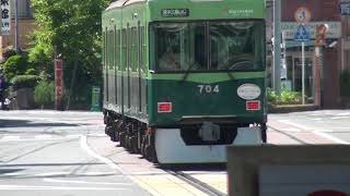 京阪700系 坂本比叡山口行き びわ湖浜大津発車 京阪800系太秦天神川行き到着