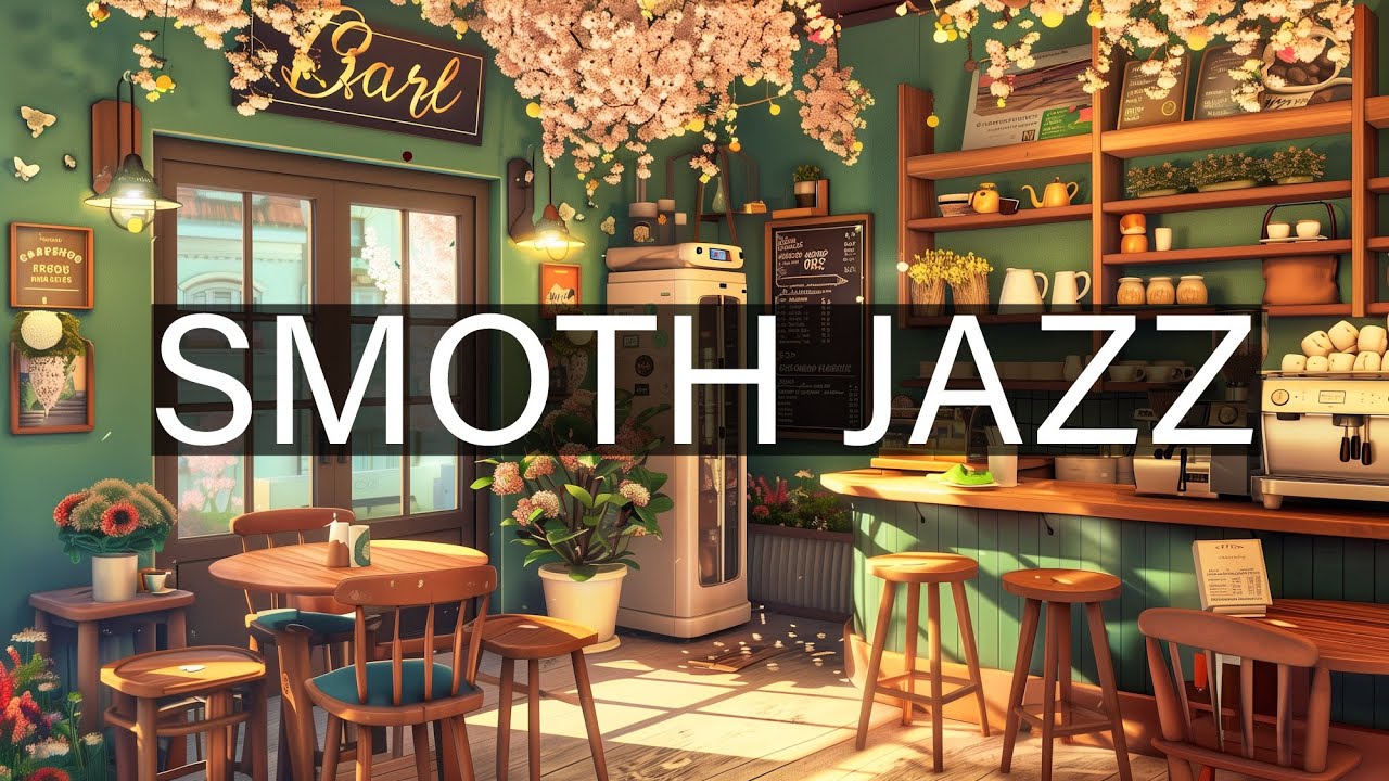 Spring Jazz Music with Lovely Day Cafe Ambience 🌸 Cozy Coffee Shop ...