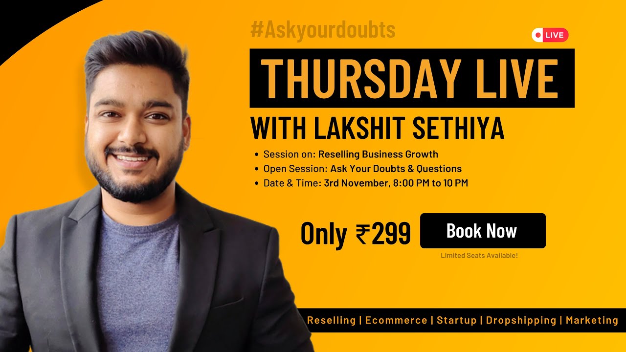 Thursday Live with Lakshit || 3ed November || Social Seller Academy