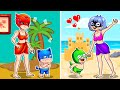 Your mom or my mom  baby catboy wants to go to the beach  catboys life story  pj masks 2d