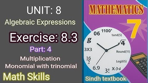 Class 7 Maths | Unit 8 Algebraic expressions | Ex 8.3 part 4 Multiplication Monomial with trinomial