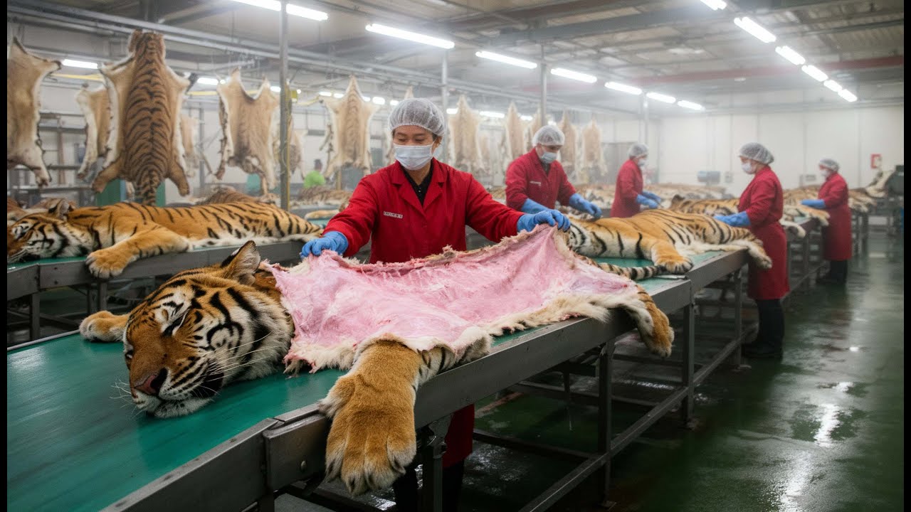 Inside the Tiger Leather Factory–Million-Dollar Products Are Made from Tiger Skin (Full Process)