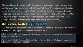 Streamline Your R Code: Simplifying lapply(sapply()) with purrr