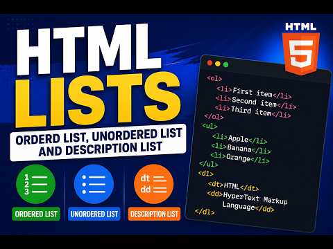 03 - HTML Lists   Ordered List, Unordered List and Description List