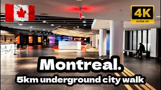Montreal's 5km Underground City 4K virtual tours in Canada ( PART 1 )