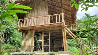 Making bamboo partitions on the 1st floor, completing the bamboo house -Building New Life. episode 9