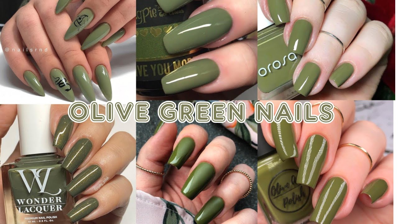 UÑAS COLOR VERDE OLIVA UÑAS DE MODA 2021 UÑAS ACRÍLICAS DISEÑOS DE UÑAS  OLIVE GREEN NAILS - thptnganamst.edu.vn