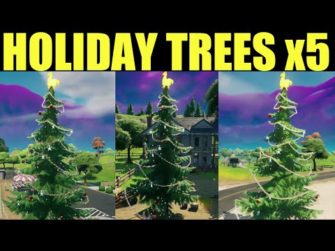 How to “Dance at Different Holiday Trees”  – Fortnite Holiday Tree Locations (x5)