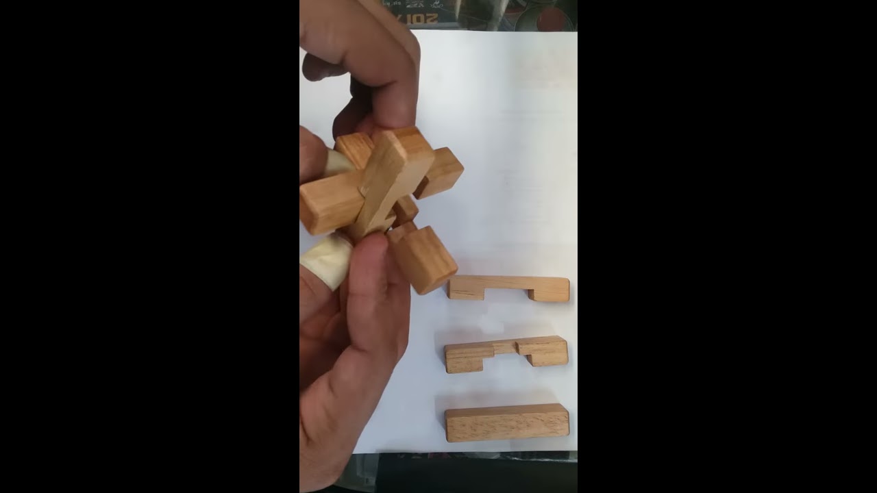 Rompecabezas cruz de madera 6 piezas sale