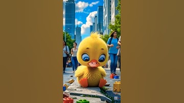 Building blocks toy falls down from duck suddenly 😭🥲 #duck #shorts