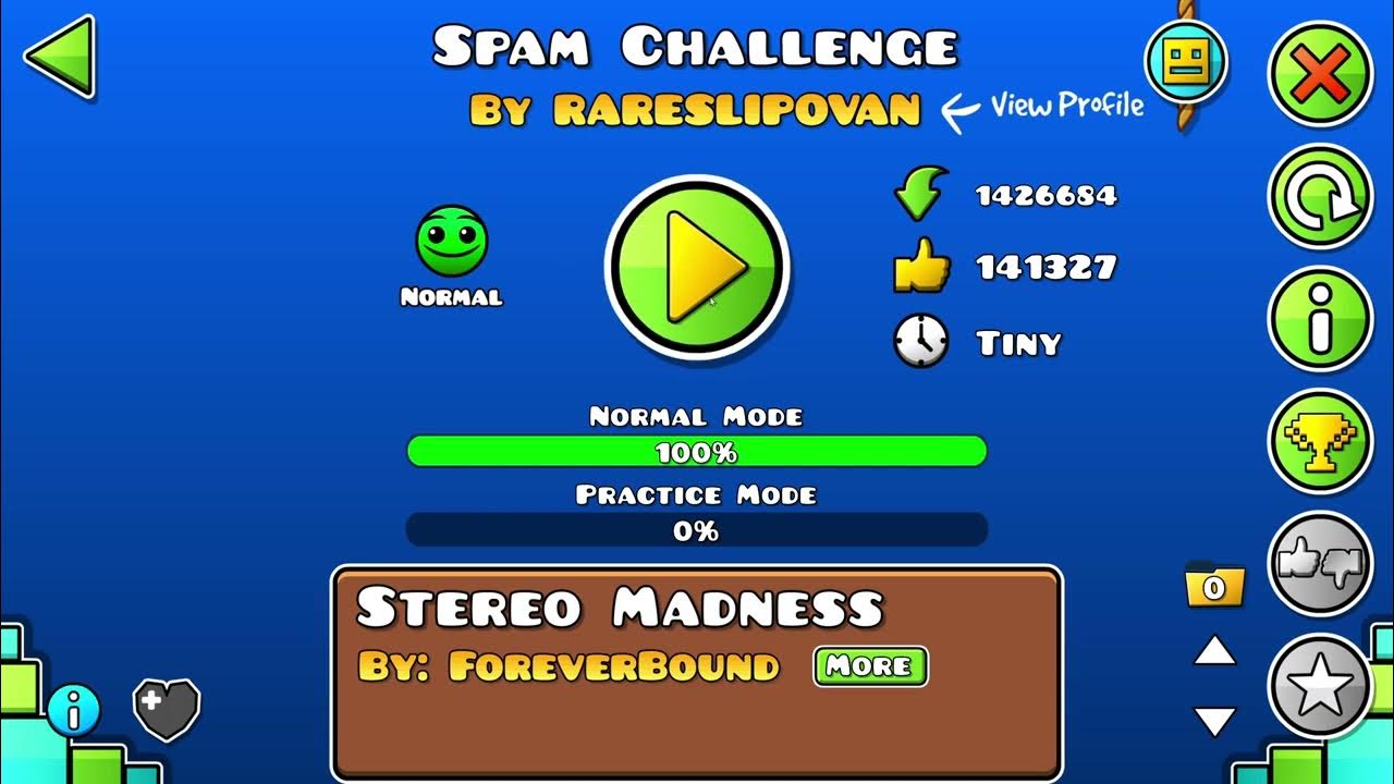 Geometry Dash Spam Challenge YouTube