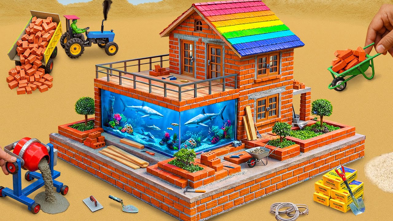 DIY Construction Science Project - Building Underground Fish Tank in House with Bricks and Cement