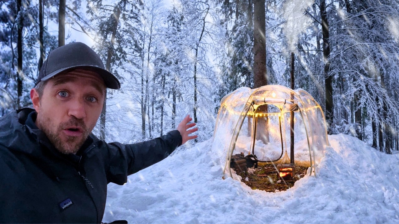 Transparentes Hot Tent im Schnee