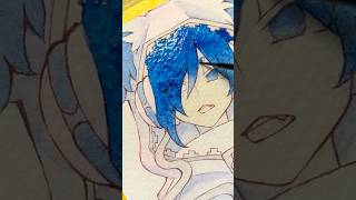 【イラストメイキング】てのひらペーパードローイング 2枚目 いつもと違う塗り方で遊んでみました #透明水彩 #オリジナルイラスト