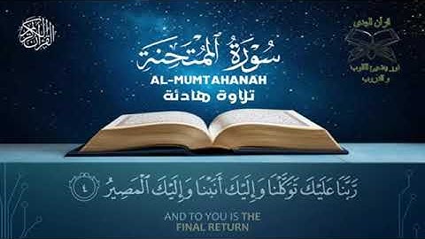 تلاوة هادئة سورة الممتحنة بصوت القارئ علاء عقل Surah Al Mumtahanah by Alaa aqel #علاء عقل