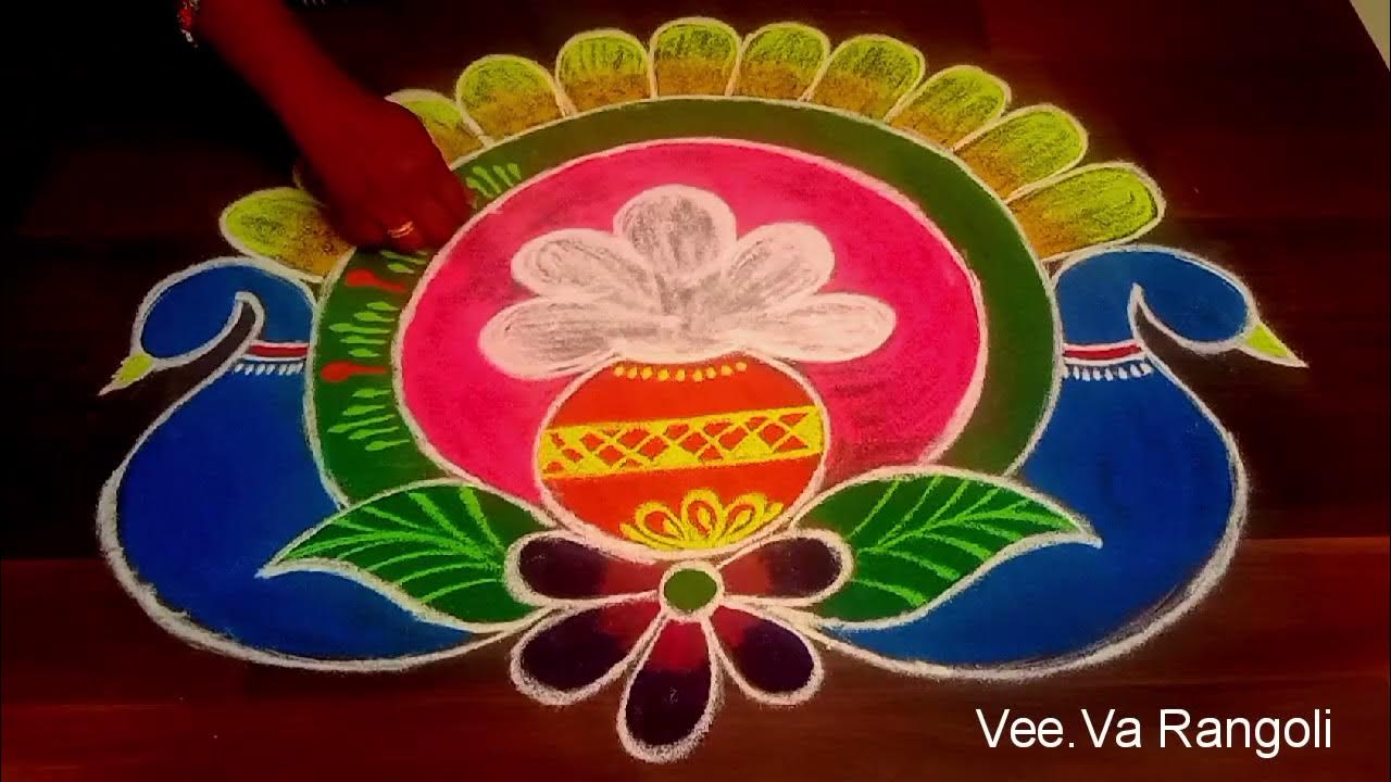 Pongal paanai kolam 2023🦚peacock pongal rangolisankranti ...