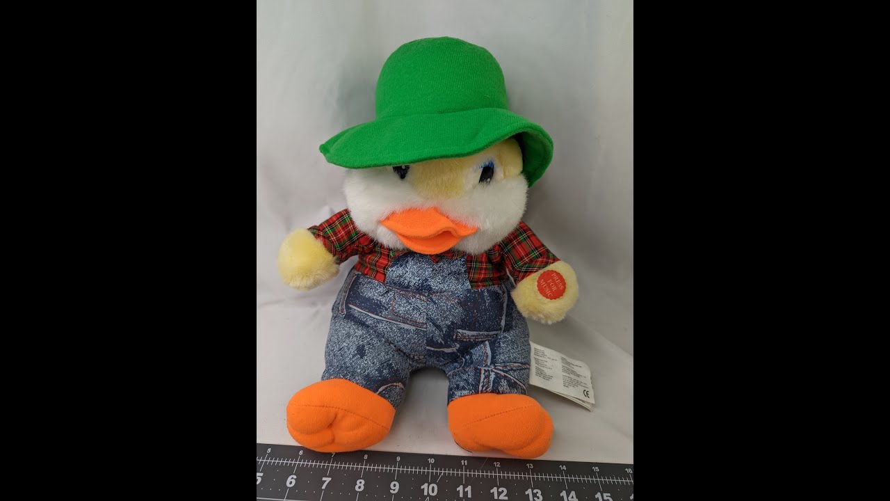 Vintage Yellow Duck Musical Plush 10