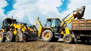 New Jcb 3dx Backhoe Machine Loading Sand into Dump Truck And Tractor\\ New Video