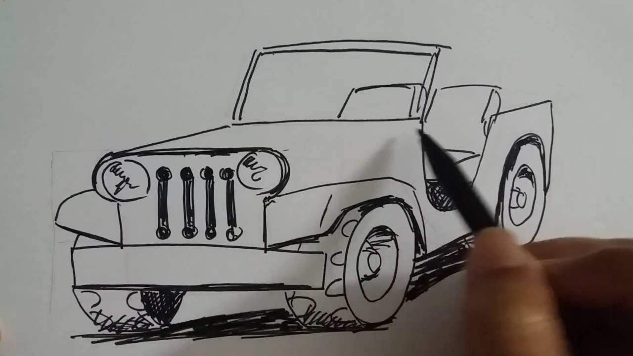 148 Foto Sketsa Mobil Jeep Gudangsket