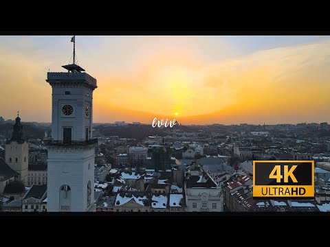 Lviv Ukraine 4K Drone Footage 