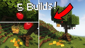 Minecraft | 5 Oak Tree Build Hacks (Simple)