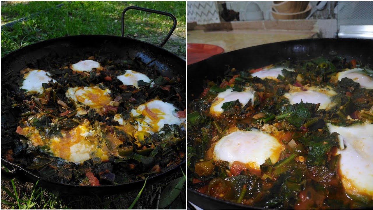 كنتي مزروبة و ما عندكش الوقت😳يسلكك غير السلق محرحر بالبصل الأخضر مع الطماطم و البيض😍 وحد البنة تقتل😍