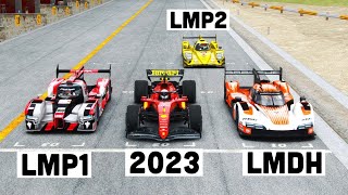 Ferrari F1 2023 vs LMDh vs LMP1 vs LMP2 - Monza GP