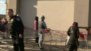 Store ssee biggest crowds yet as shoppers stock up on the essentials