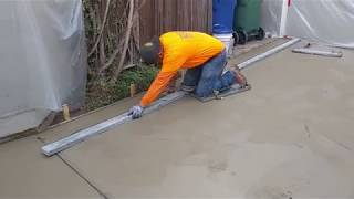 Veterans concrete,..begin cut in border/control joints/edging