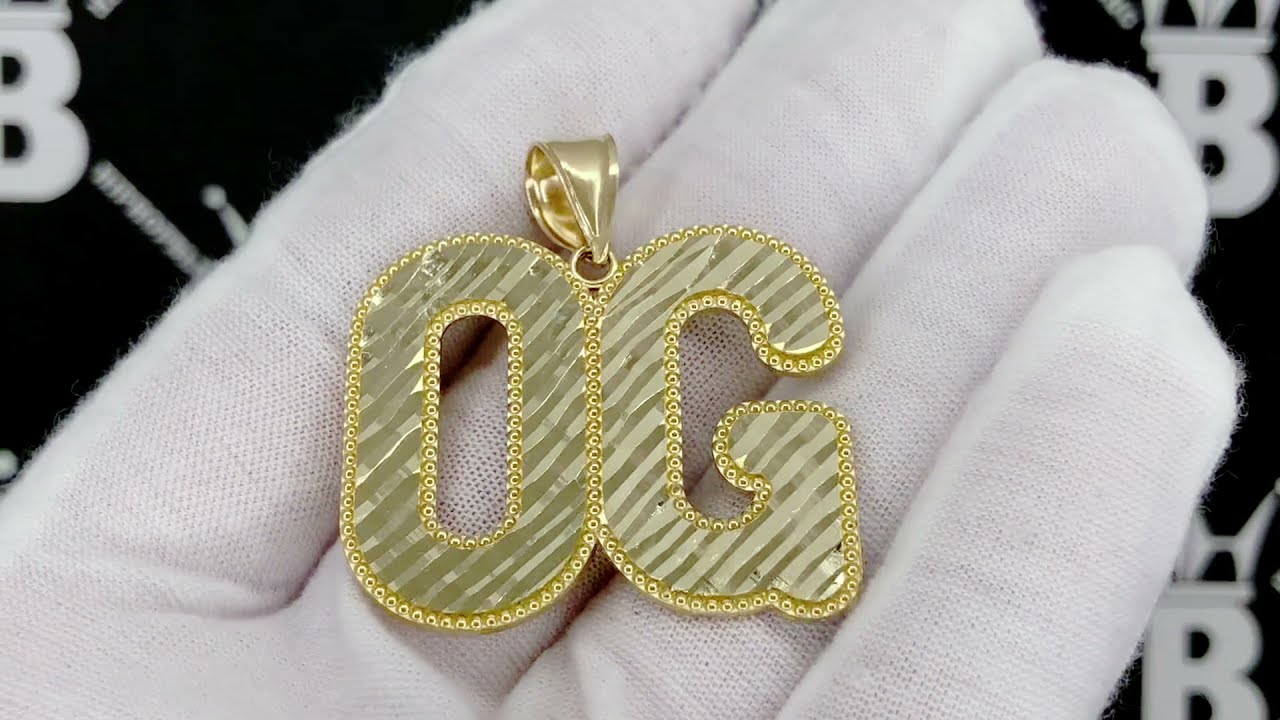 OG DC Solid 10K Yellow Gold Pendant | Real Hip Hop Bling Jewelry