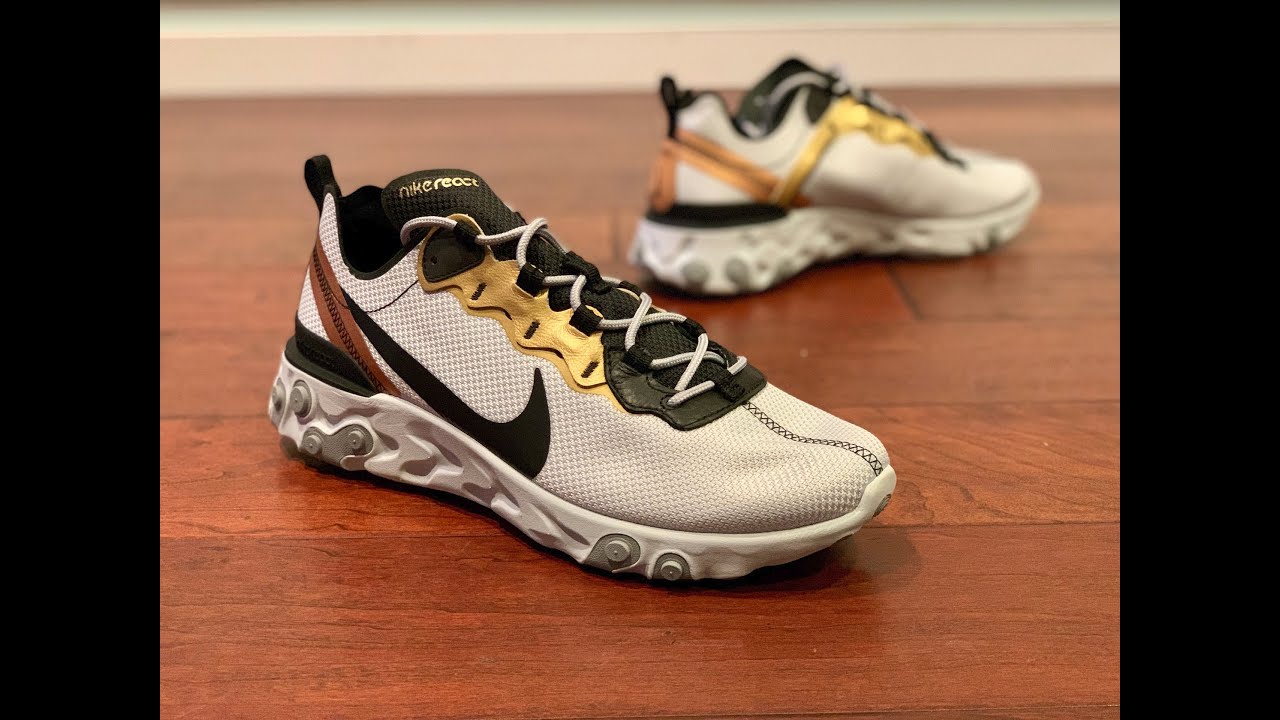 nike react element 55 black and gold