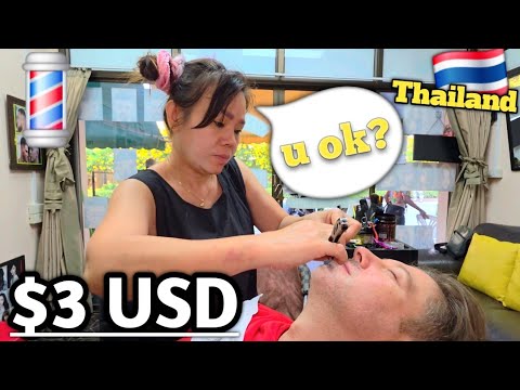 Traditional Razor Shave in Pattaya, Thailand - $3 Expert Ser