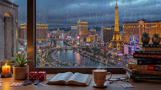 Las Vegas Rainy Window Ambience 🌃 Relaxing Jazz Piano & Candlelight for Sleep and Relaxation screenshot 5