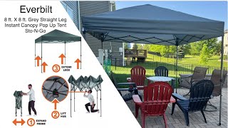 Everbilt 8ft x 8ft Instant Canopy pop up Tent Sto-N-Go | How to set up a perfect Canopy pop up Tent