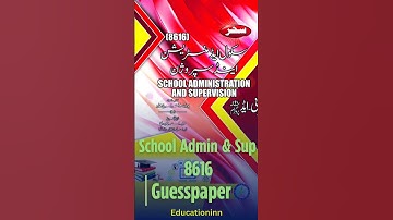 V. V Important Questions  8616💯🔥 | School Administration & Supervision guess Questions #8616 #Aiou