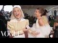 Hailey bieber gasped when she saw emmas look  met gala 2022 with emma chamberlain  vogue