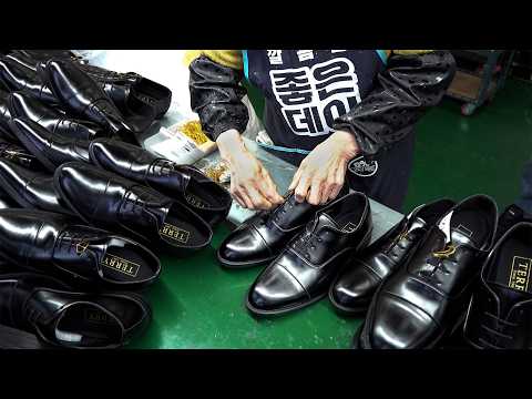 Excellent Dress Shoes Mass Production Process. 50-Year-Old Korean Leather Shoes Factory