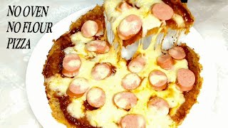 PIZZA YA VIAZI: Jinsi Ya Kupika Pizza Ya Viazi Na Sosej BILA OVEN BILA UNGA. No Oven No Flour Pizza.