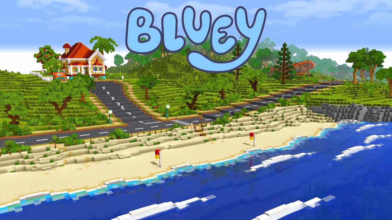 Bluey - I built Bluey's Beach in Minecraft! - YouTube